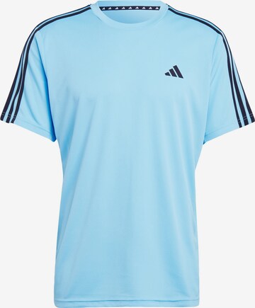 ADIDAS PERFORMANCE Functioneel shirt 'Train Essentials 3-Stripes' in Blauw: voorkant