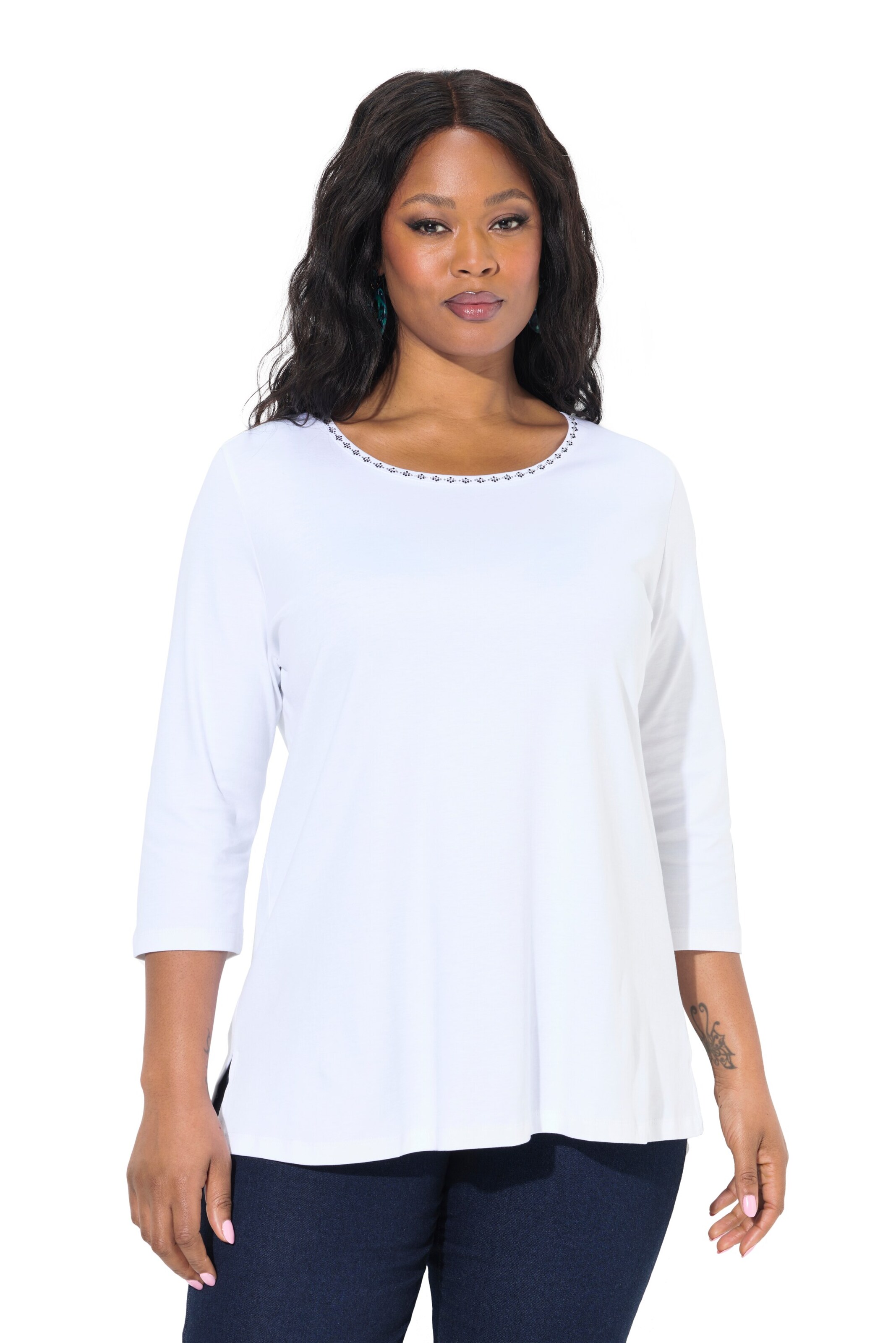 Ulla Popken Shirt in Wit: voorkant