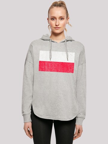 F4NT4STIC Sweatshirt 'Poland Polen Flagge distressed' in Grijs: voorkant