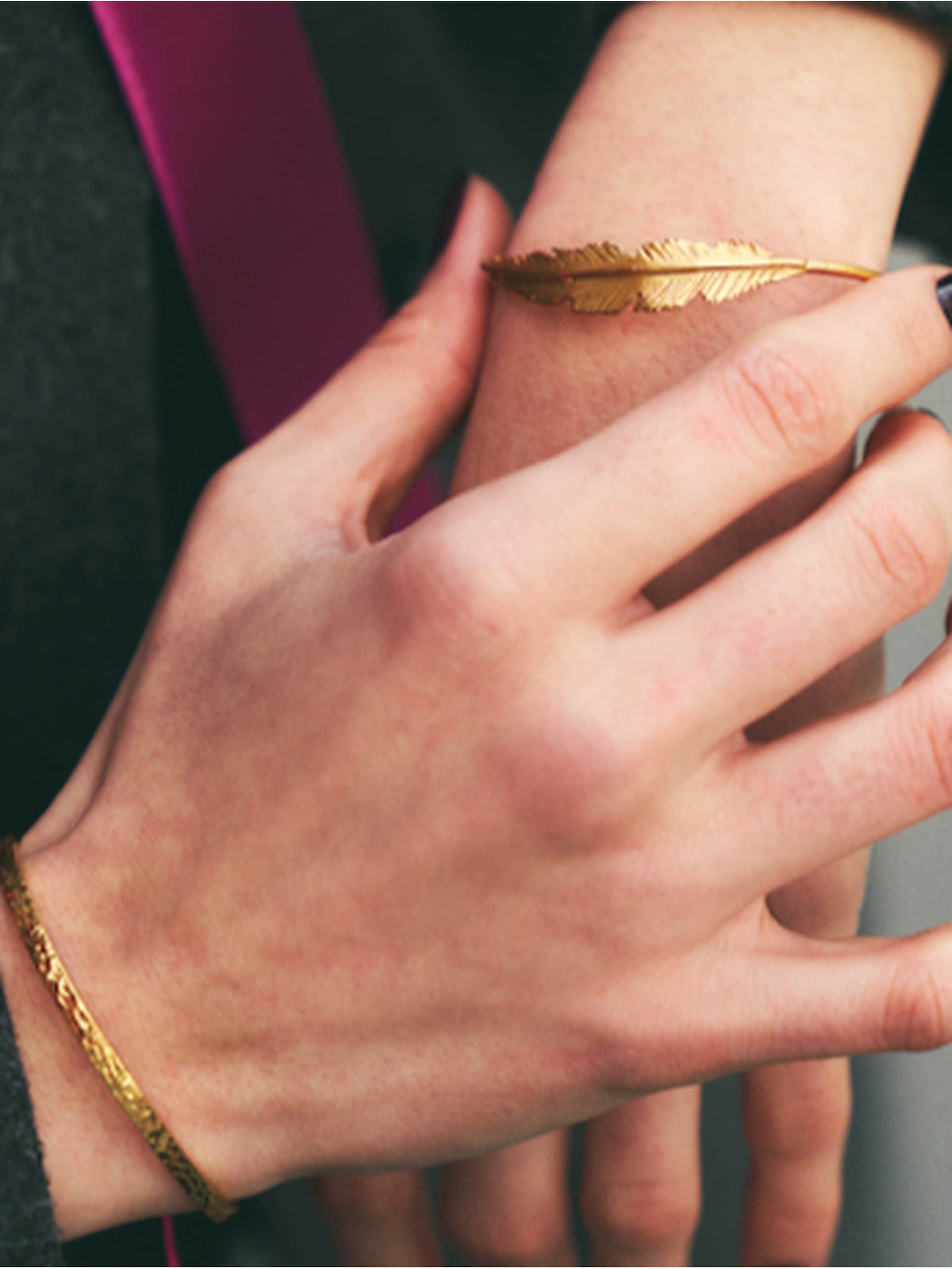 Les Reines Armband 'Golden Laurel' in Goud