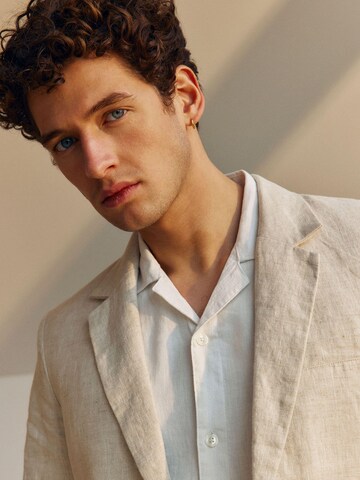 Casual Friday Regular fit Business-colbert ' CFTorup Linen ' in Beige