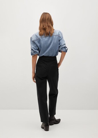 MANGO Regular Pleat-Front Pants in Black