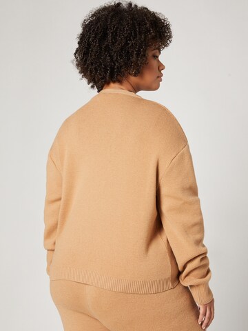 A LOT LESS Knit Cardigan 'Luzy' in Brown