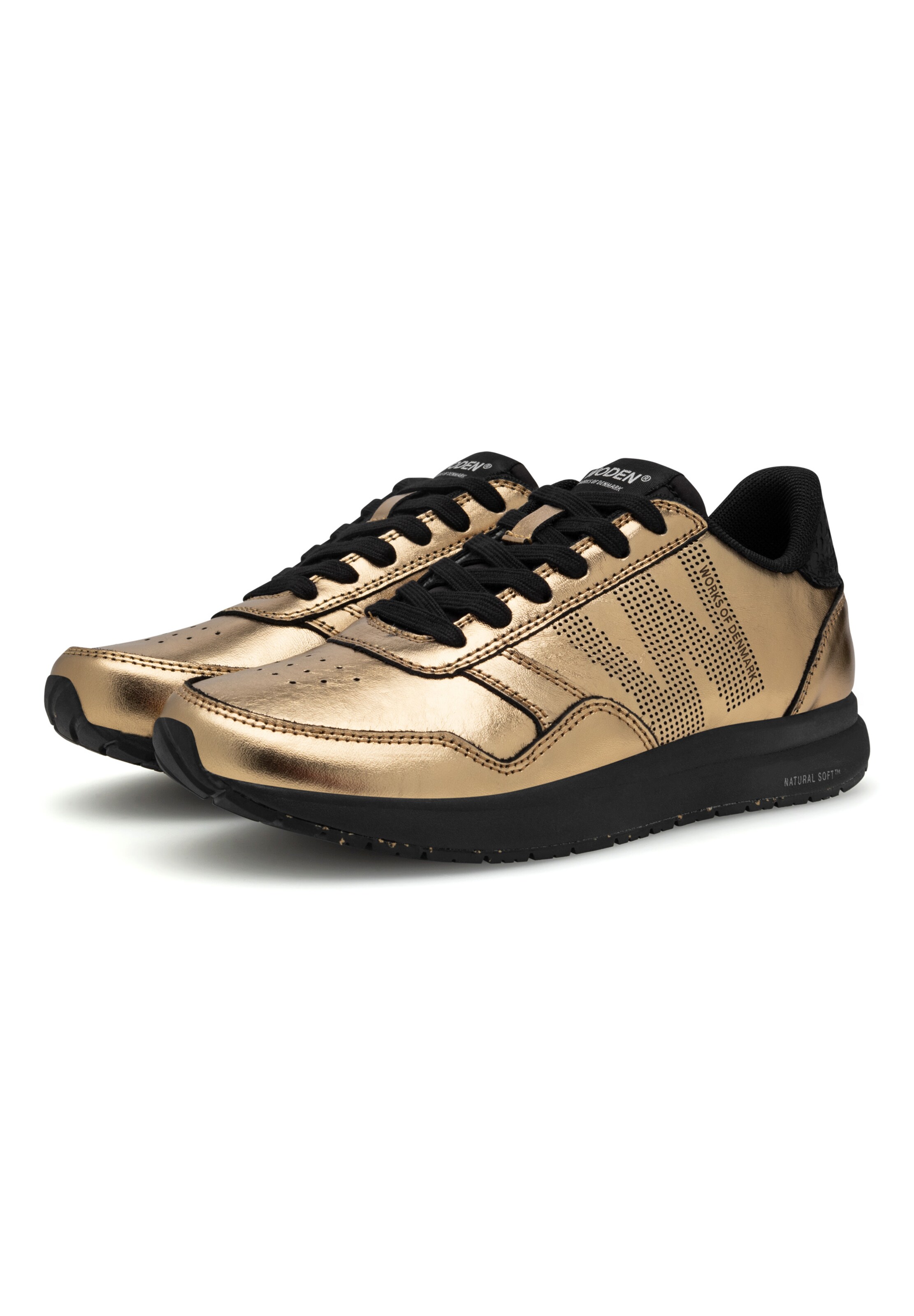 WODEN Sneaker low ' Nicoline Metallic ' i guld