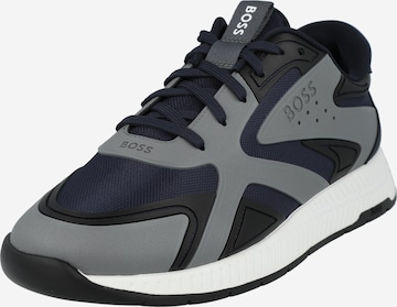 BOSS Black Sneakers laag 'Titanium' in Blauw: voorkant