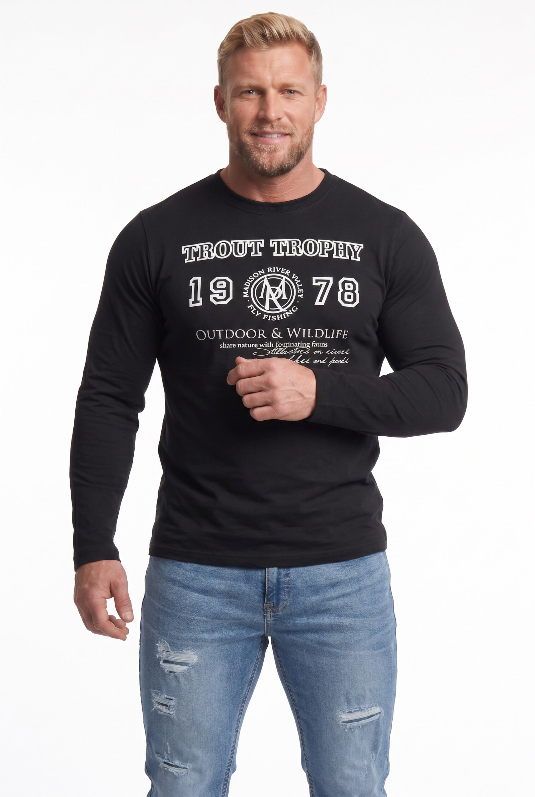 Men Plus Shirt in Schwarz: Vorderseite