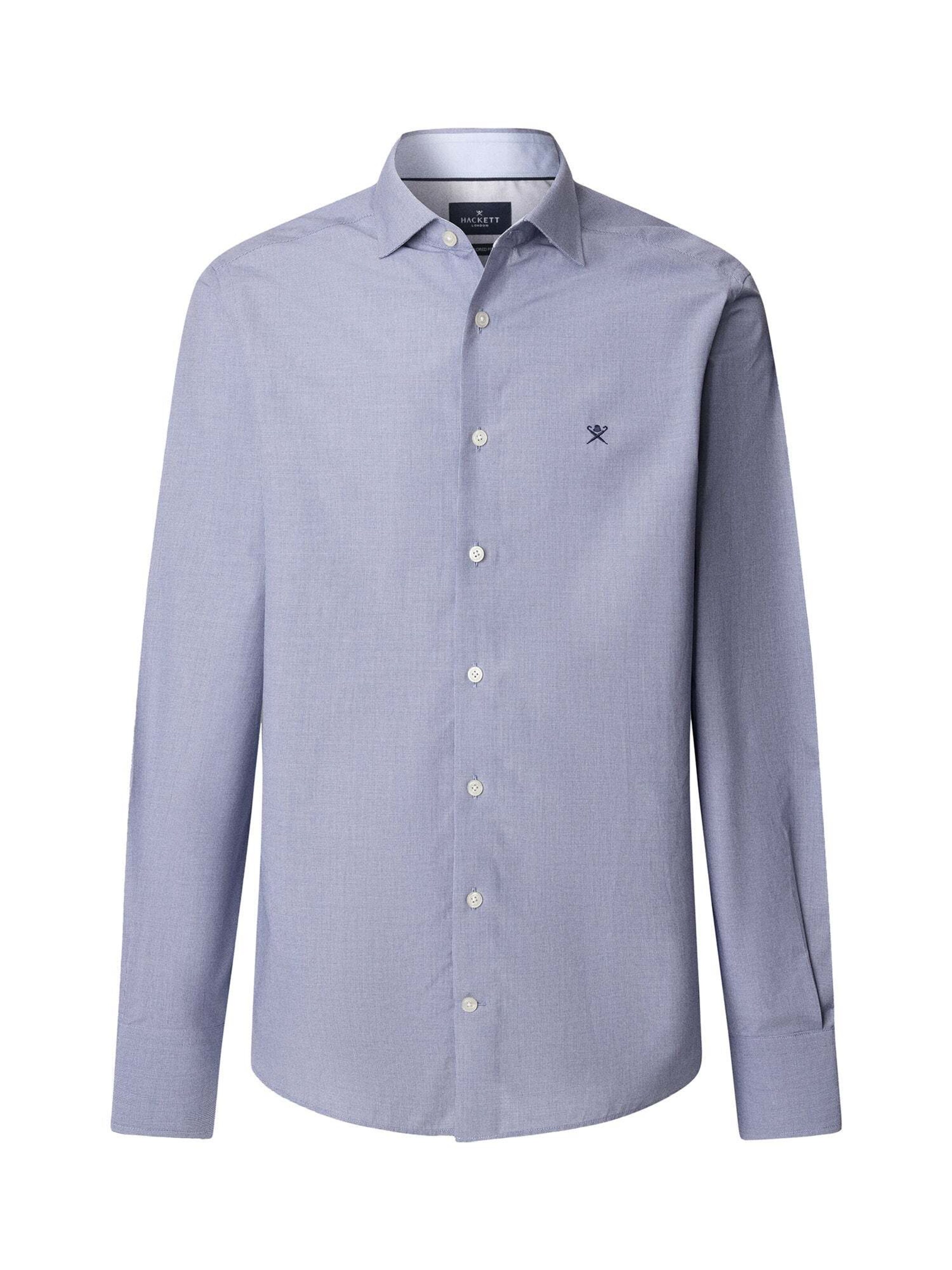Hackett London Regular fit Zakelijk overhemd 'Puppytooth' in Blauw: voorkant