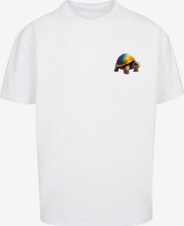 F4NT4STIC Shirt 'Rainbow Turtle' in White: front