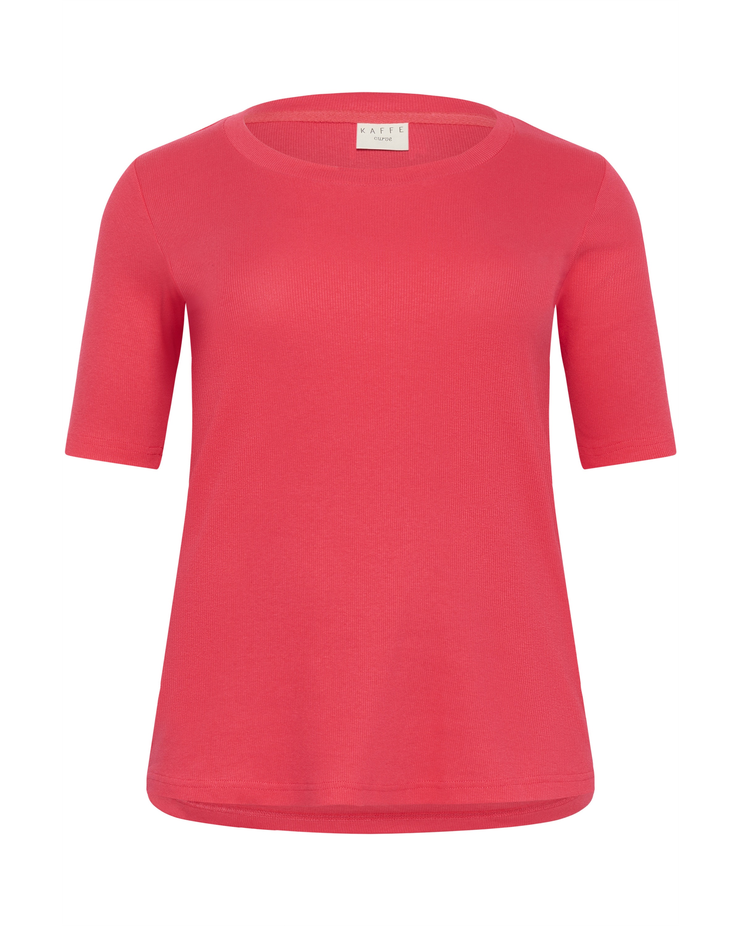 KAFFE CURVE Μπλουζάκι 'KCcarina' σε ροζ: μπροστά