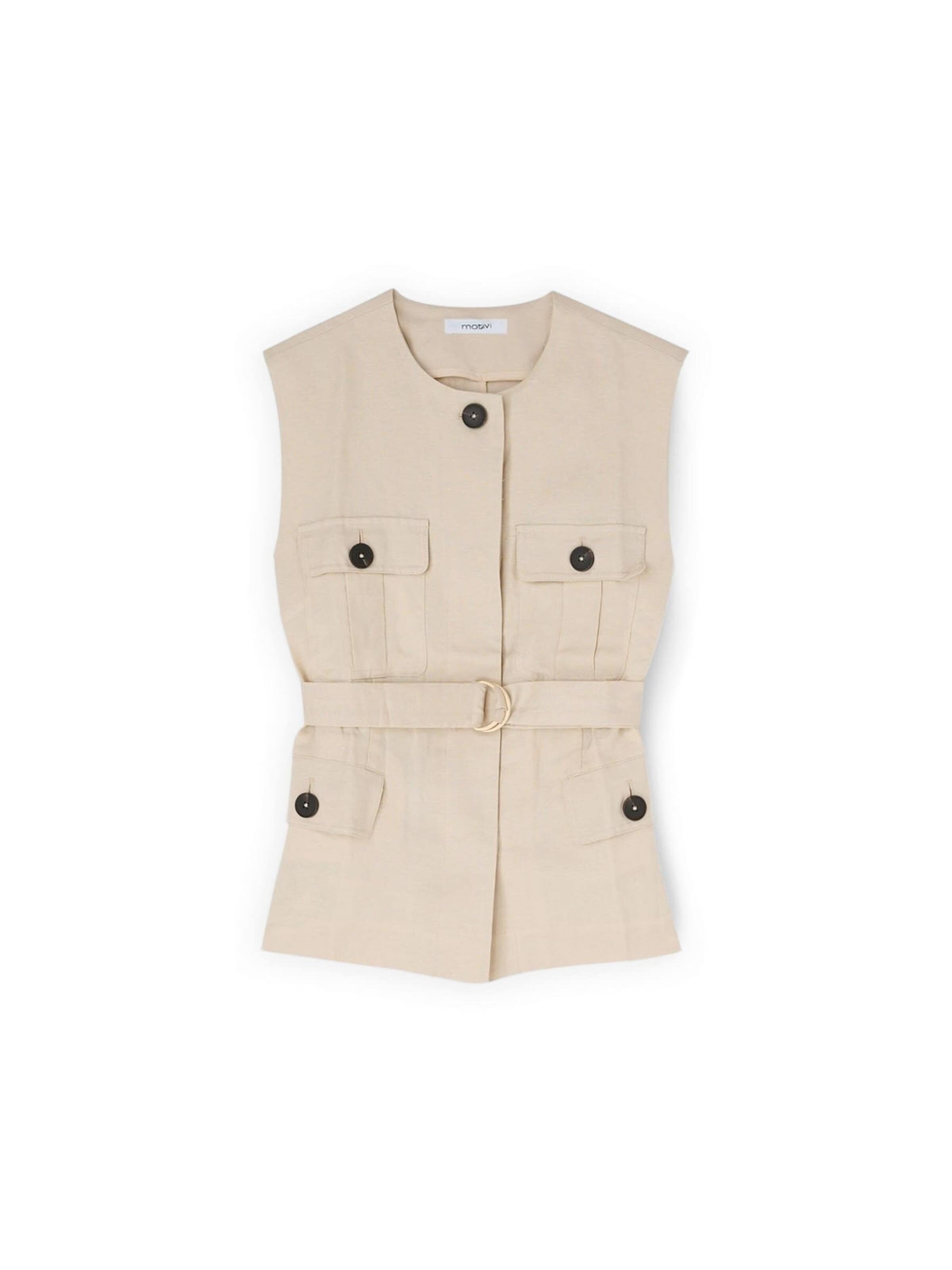 Gilet da completo di MOTIVI in beige: frontale