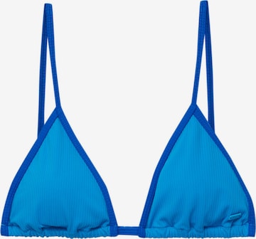 Pull&Bear Triangle Bikini Top in Blue: front