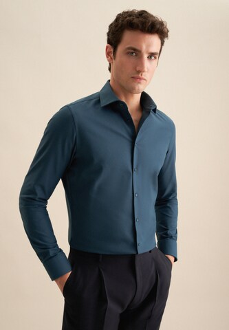 Coupe slim Chemise SEIDENSTICKER en bleu : devant
