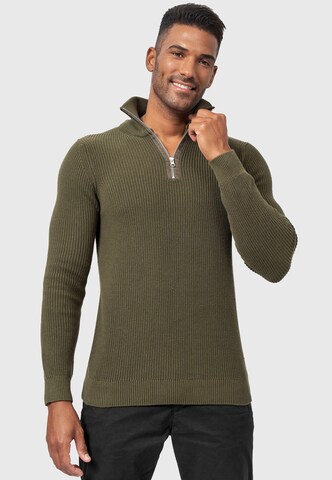 INDICODE JEANS Sweater 'Mayer' in Green: front