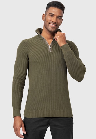 INDICODE JEANS Sweater 'Mayer' in Green: front