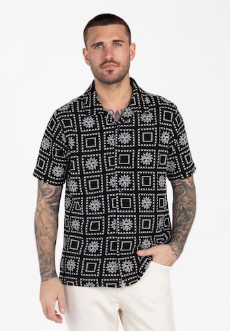 Key Largo Comfort fit Button Up Shirt 'KLSUN' in Black