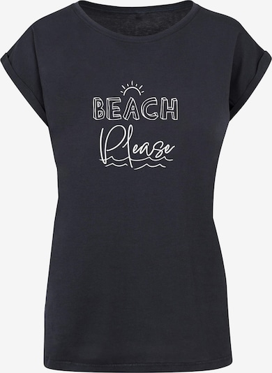 Merchcode T-shirt 'Beach Please' en bleu foncé / blanc, Vue avec produit