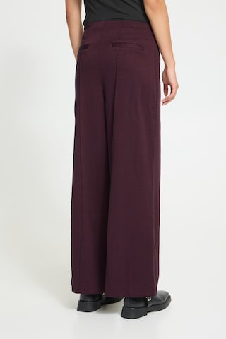 ICHI Wide leg Broek in Bruin