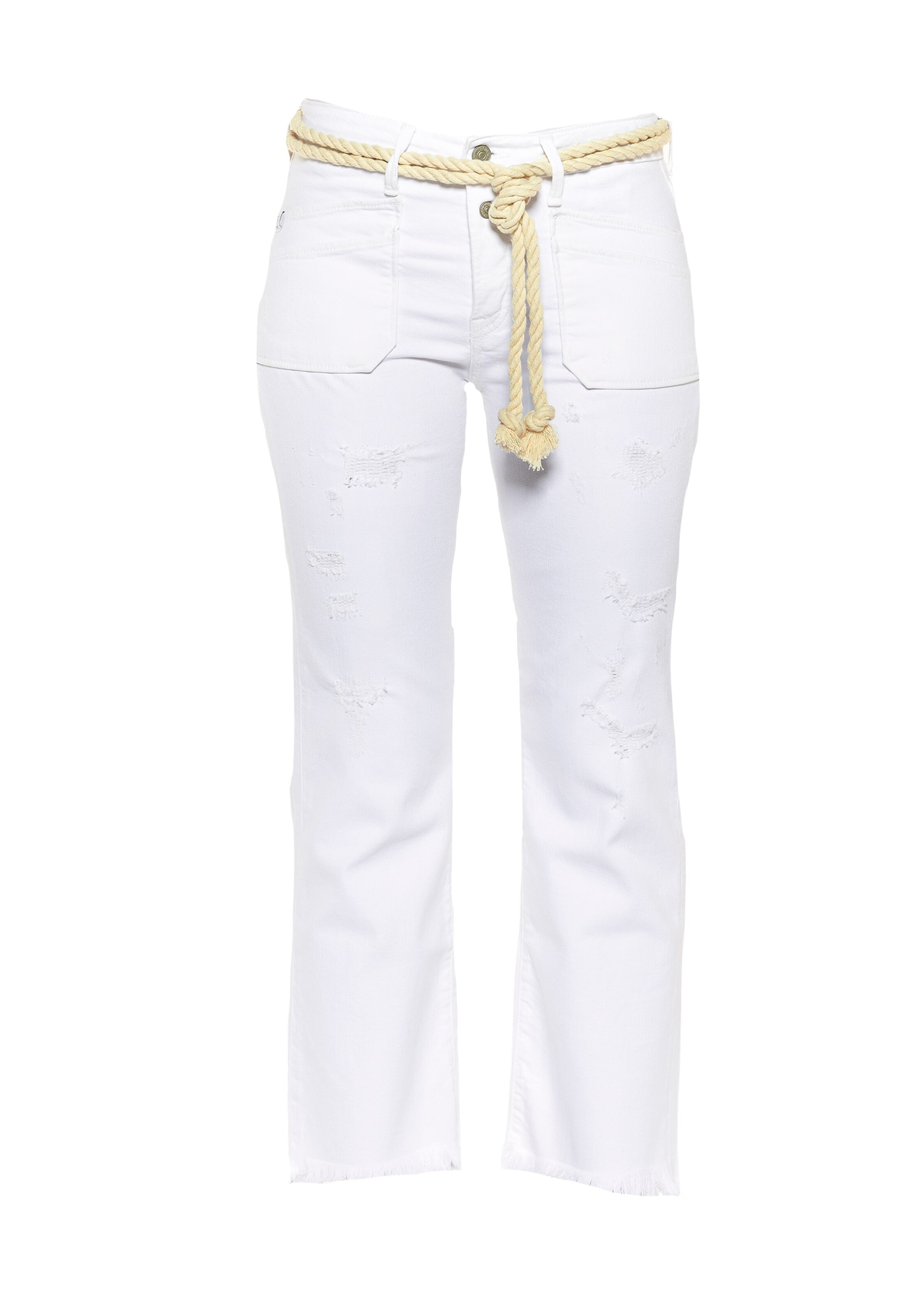 Bootcut Pantalon 'PRICILIA' Le Temps Des Cerises en blanc : devant