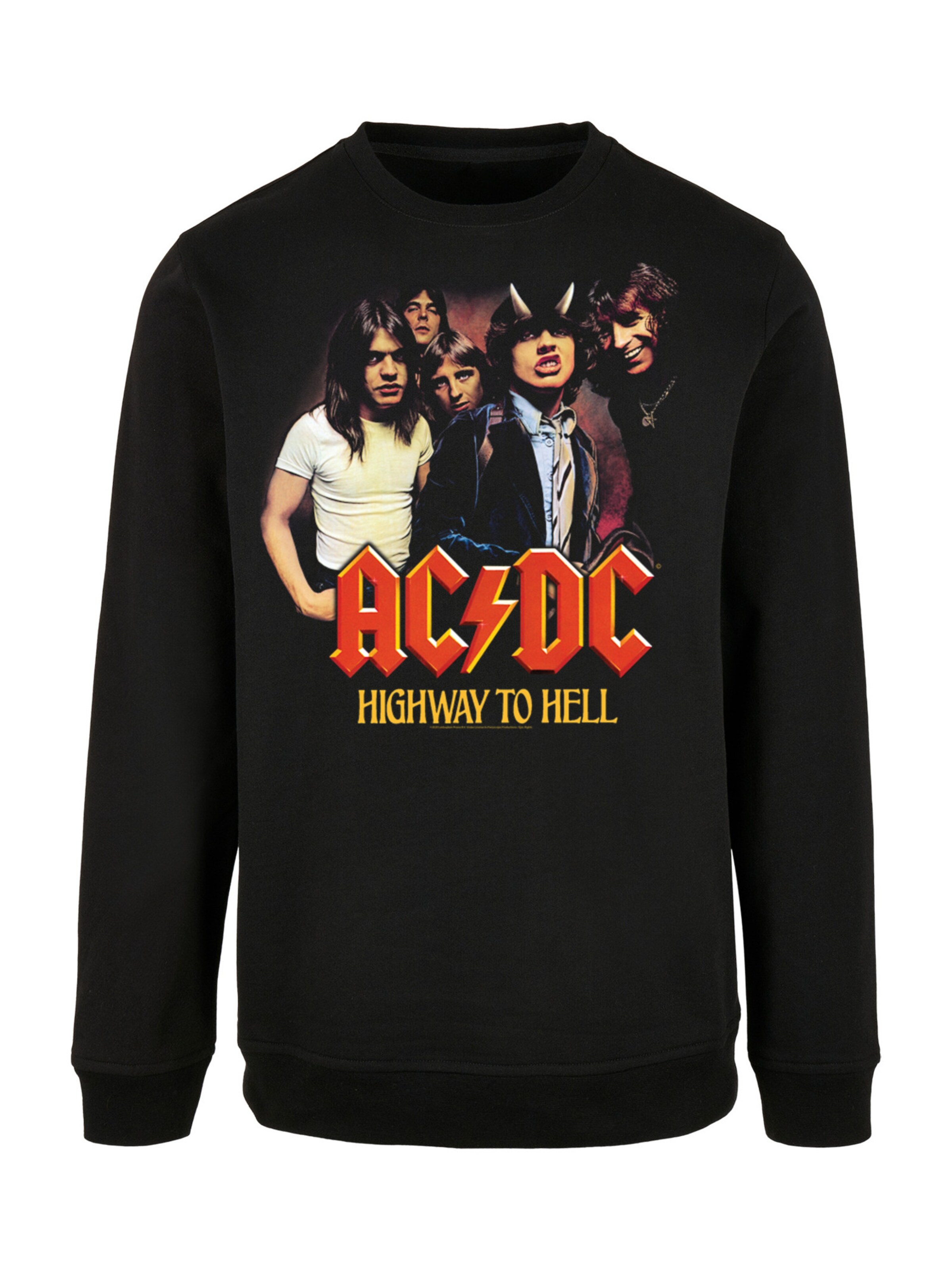Sweat-shirt 'ACDC ' F4NT4STIC en noir : devant