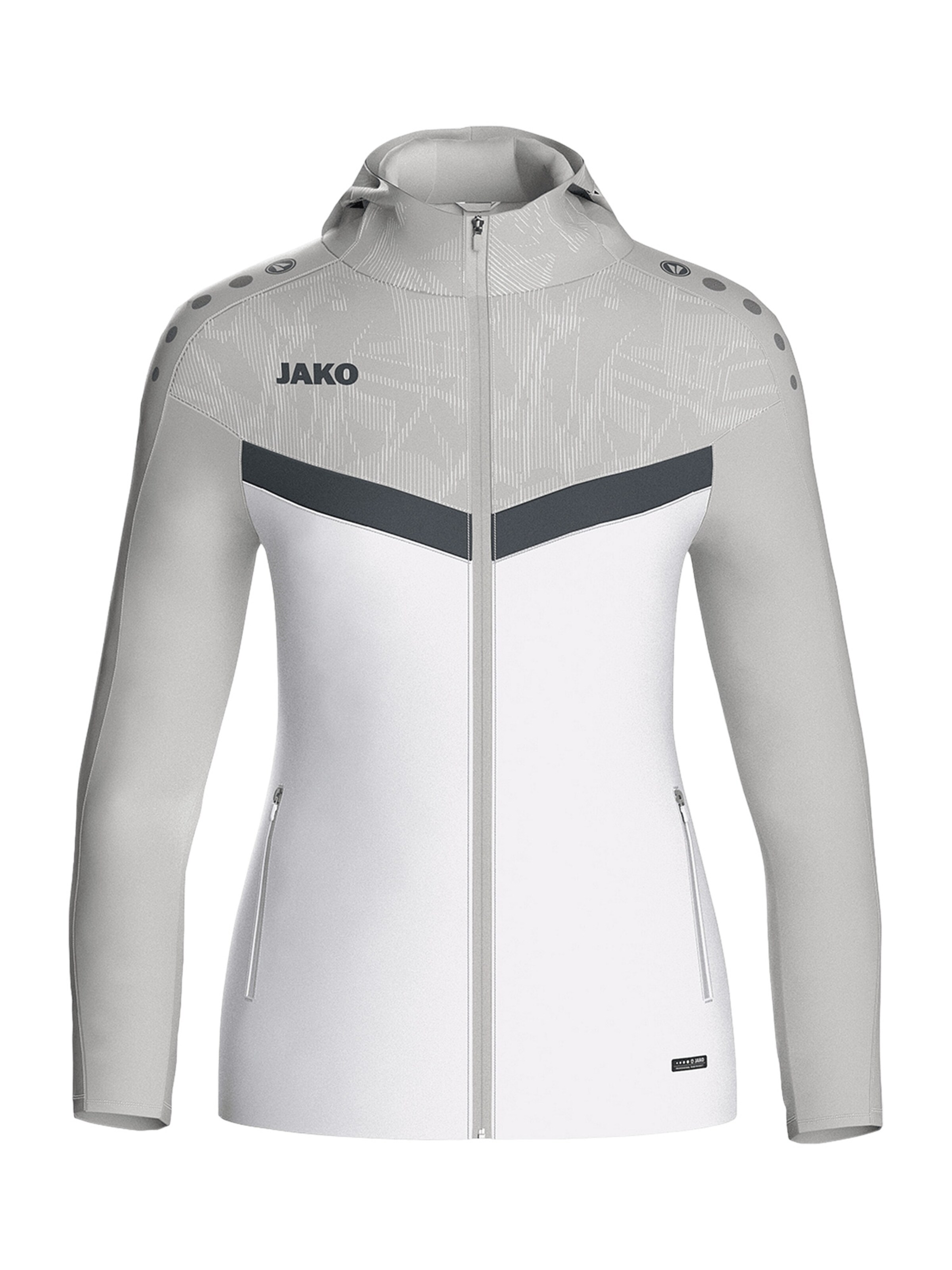 JAKO Athletic Jacket in White: front