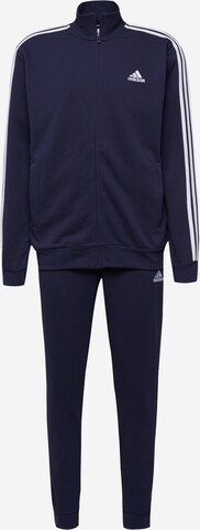 ADIDAS SPORTSWEAR Tracksuit 'Basic 3-Stripes French Terry' in Blue: front