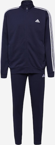 ADIDAS SPORTSWEAR Strój treningowy 'Basic 3-Stripes French Terry' w kolorze niebieski: przód