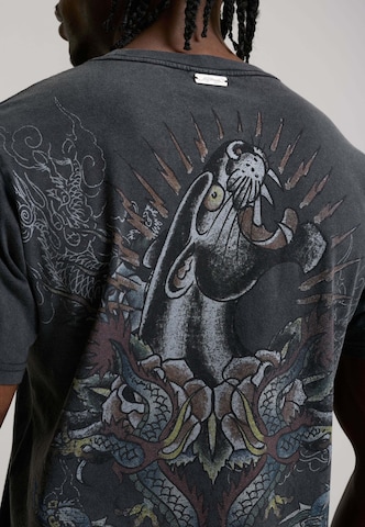 Ed Hardy Μπλουζάκι 'Dragon Panther' σε μαύρο
