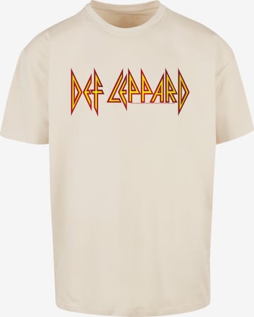 F4NT4STIC Shirt 'Def Leppard' in Beige: voorkant