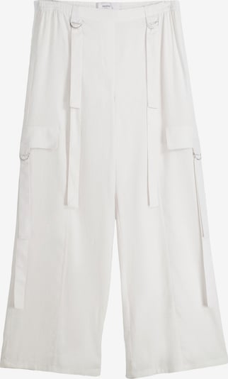 Bershka Pantalon cargo en blanc, Vue avec produit