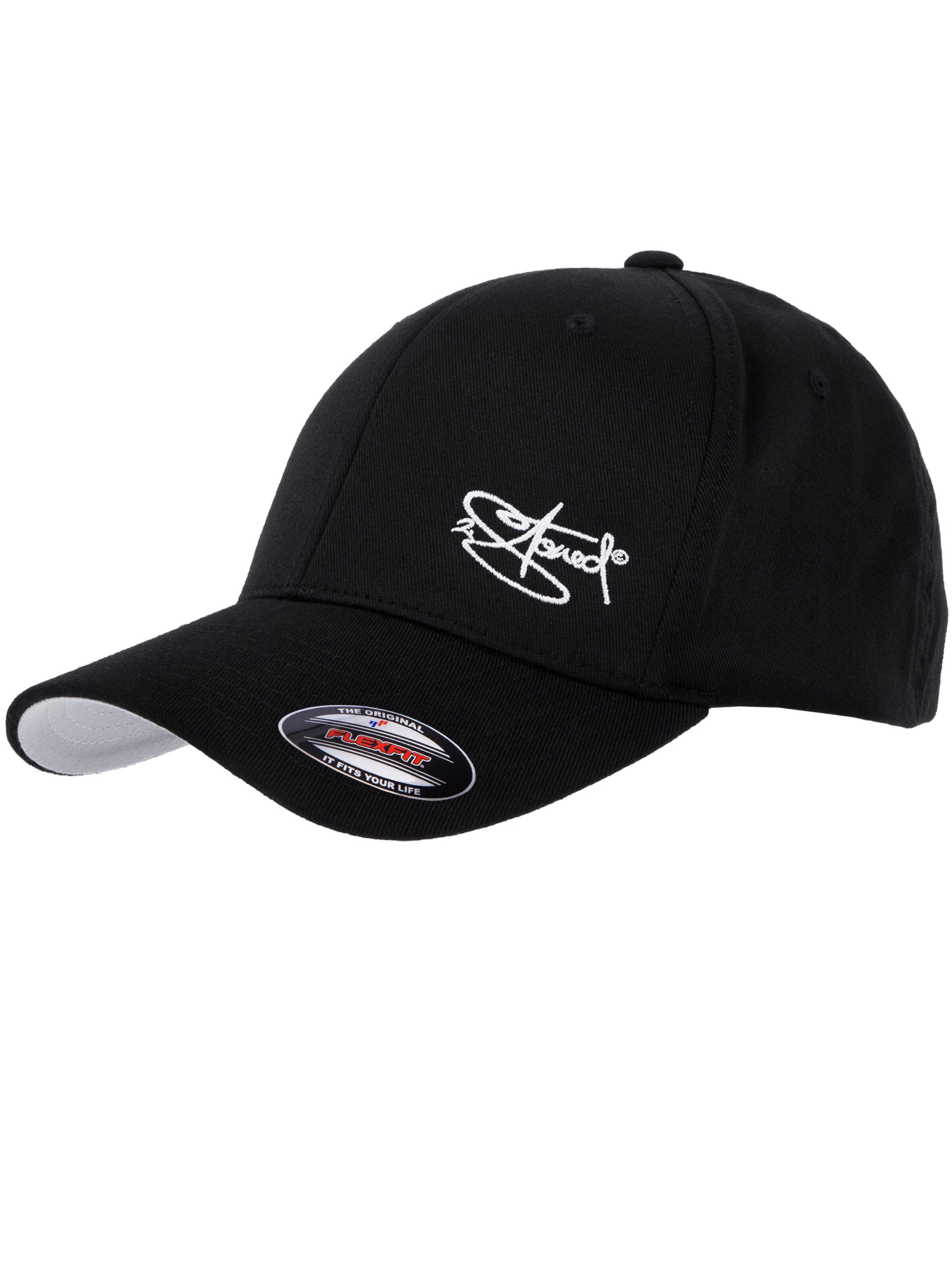 2Stoned Cap 'Flexfit Wooly Combed Classic' in Black: front