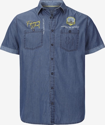 Jan Vanderstorm Comfort fit Button Up Shirt ' Landolf ' in Blue: front