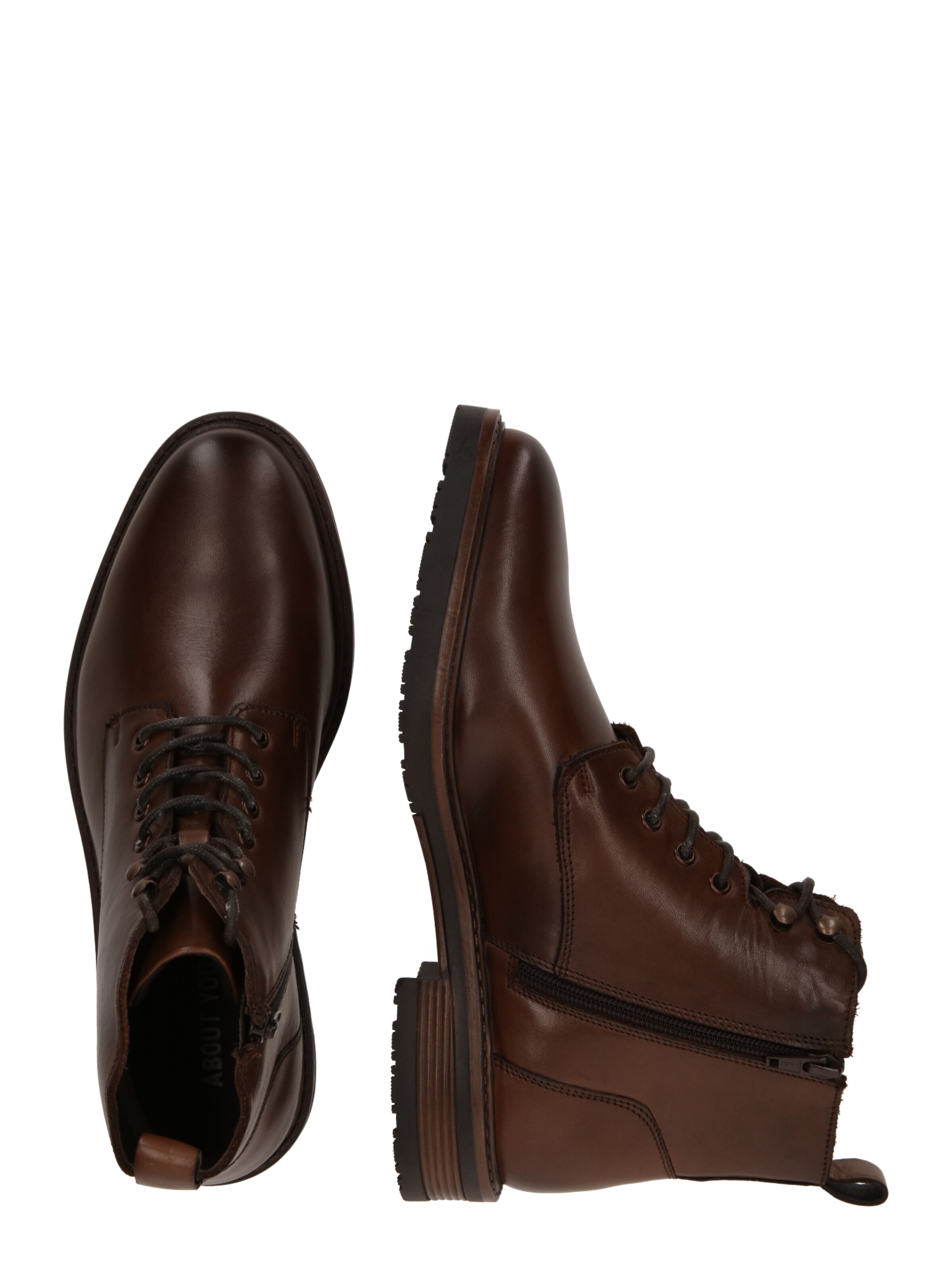 ABOUT YOU Lace-up boot 'Tobias' in Brown