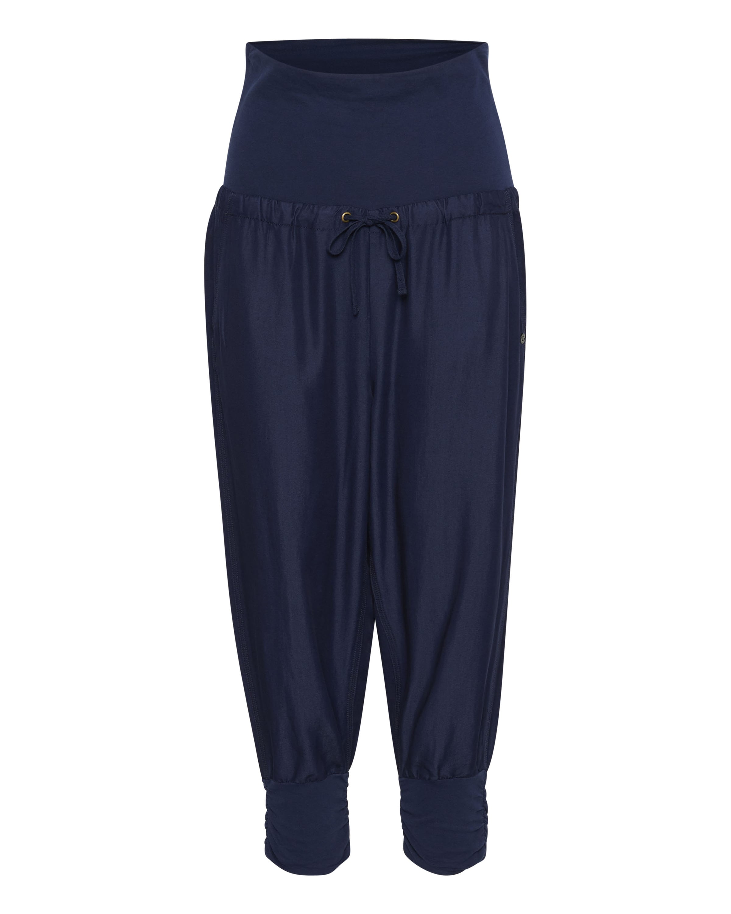 Cream Tapered Harembroek in Blauw: voorkant