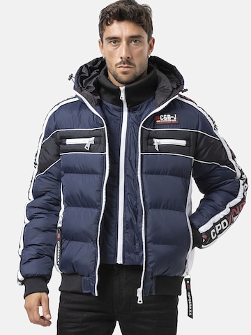 CIPO & BAXX Winterjas 'CM226 ' in Blauw: voorkant