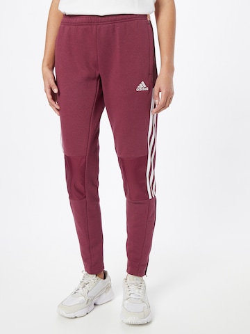 ADIDAS SPORTSWEAR Tapered Workout Pants in Red: front