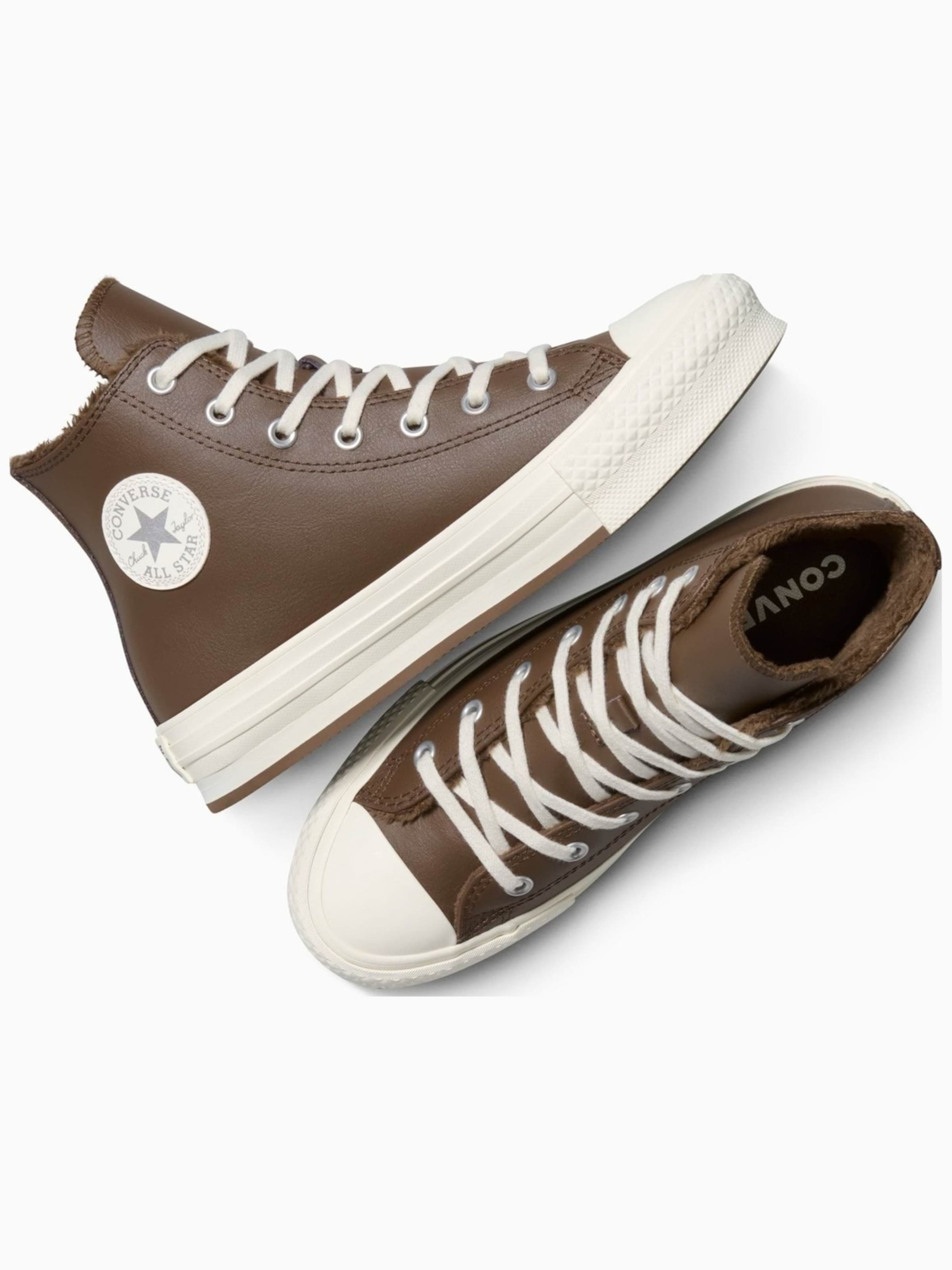 Sneaker alta 'Converse Chuck Taylor All Star Lift Leather Platform' di CONVERSE in marrone