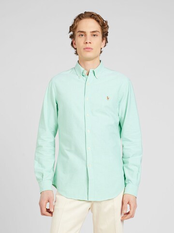 Polo Ralph Lauren - Ajuste estrecho Camisa en verde: frente