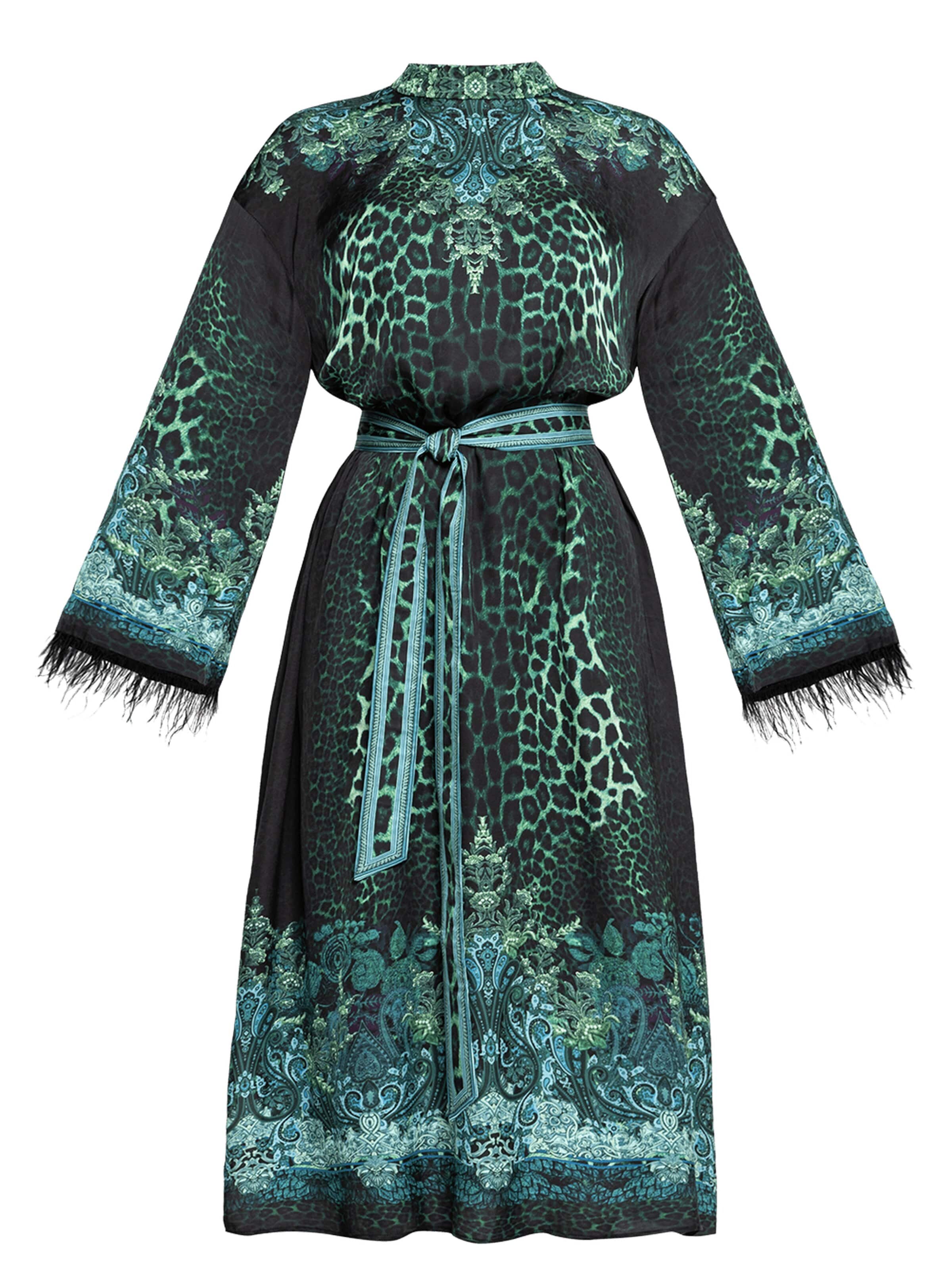 JIORO Oversized jurk 'LEO' in Groen: voorkant