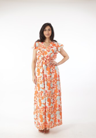 Elara Shirt Dress in Orange: front