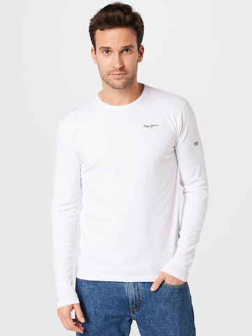 T-Shirt Pepe Jeans en blanc : devant