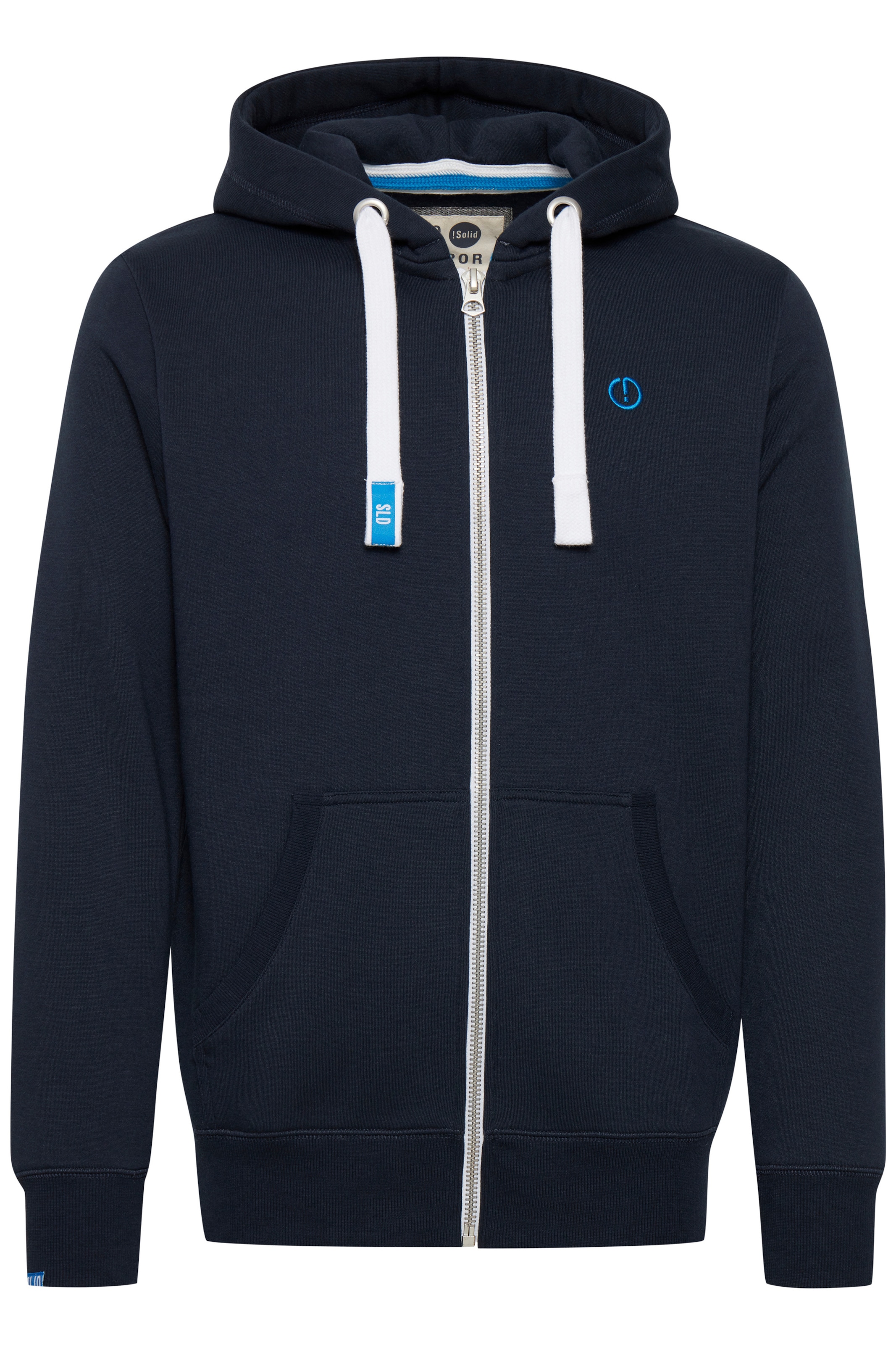 !Solid Zip-Up Hoodie 'Benn' in Blue: front