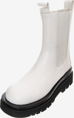 Jeffrey Campbell Laarzen 'Womens Tanked Ice White Boots' in Wit: voorkant
