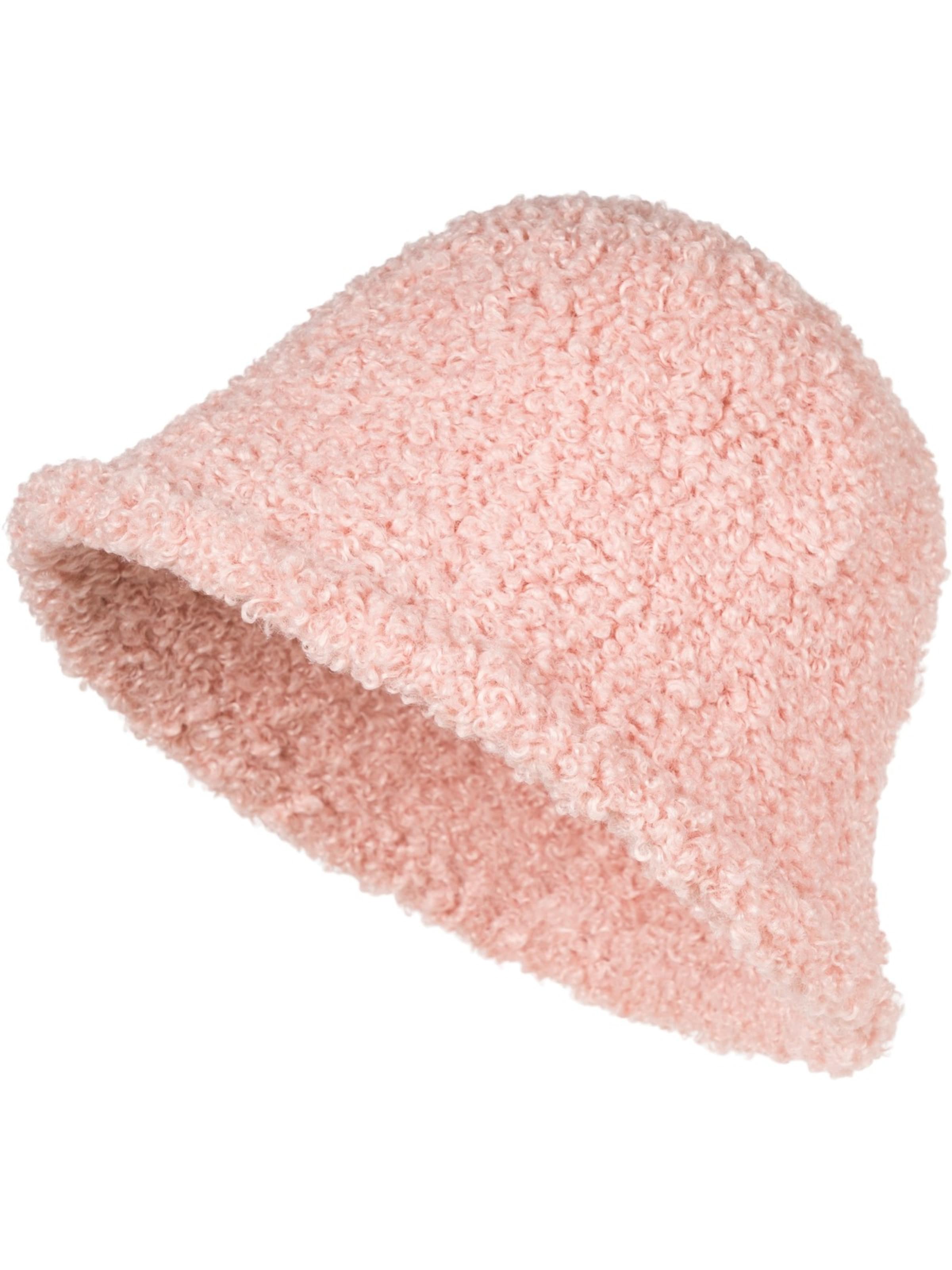 styleBREAKER Hat 'Teddyfell Fischerhut' in Pink: front