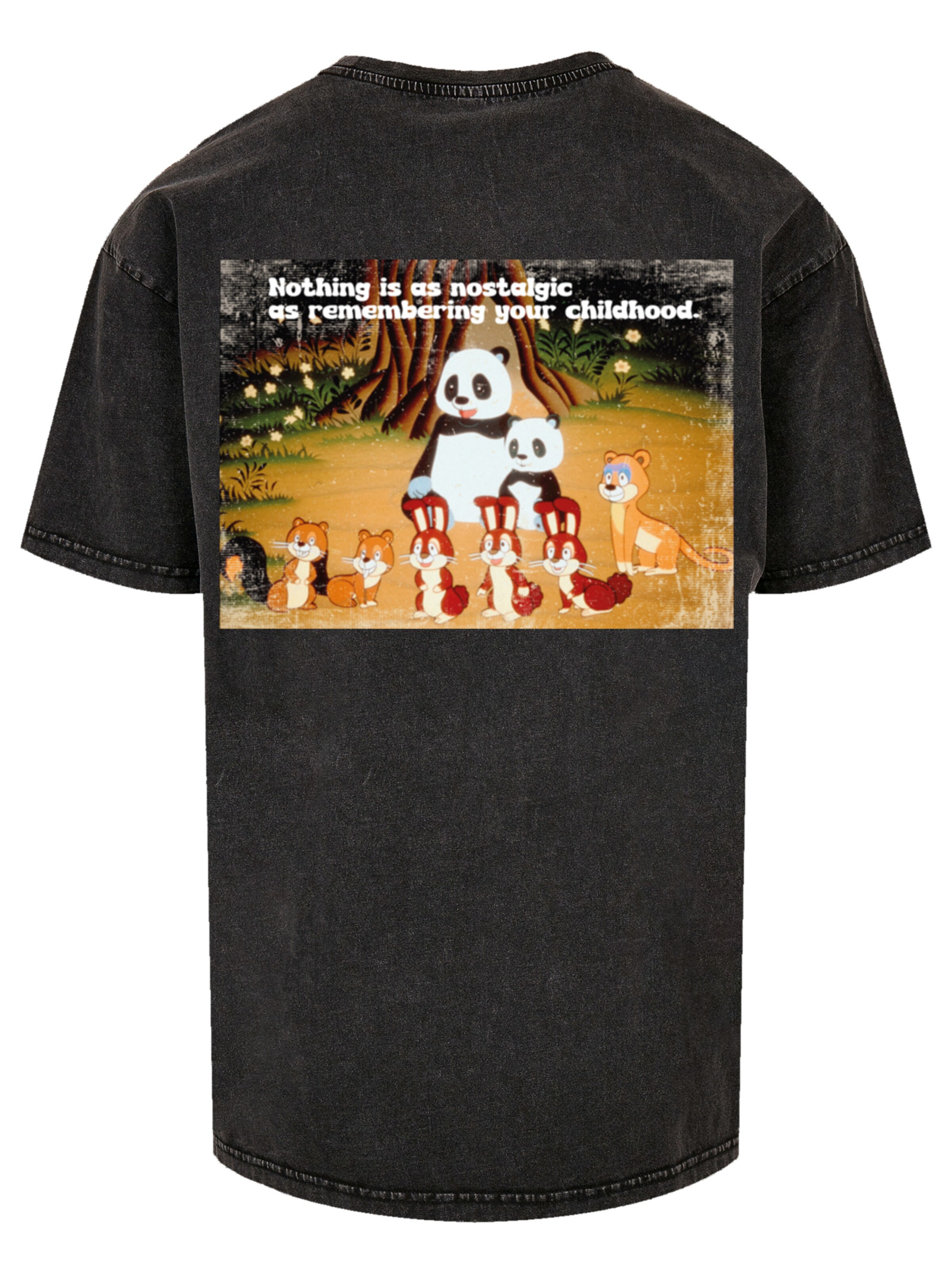 F4NT4STIC Shirt 'Tao Tao Heroes of Childhood' in Schwarz