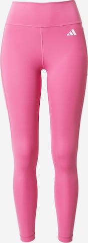 ADIDAS PERFORMANCE Skinny Workout Pants in Pink: front