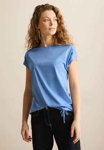 CECIL T-Shirt mit Raffung in Blau: Vorderseite