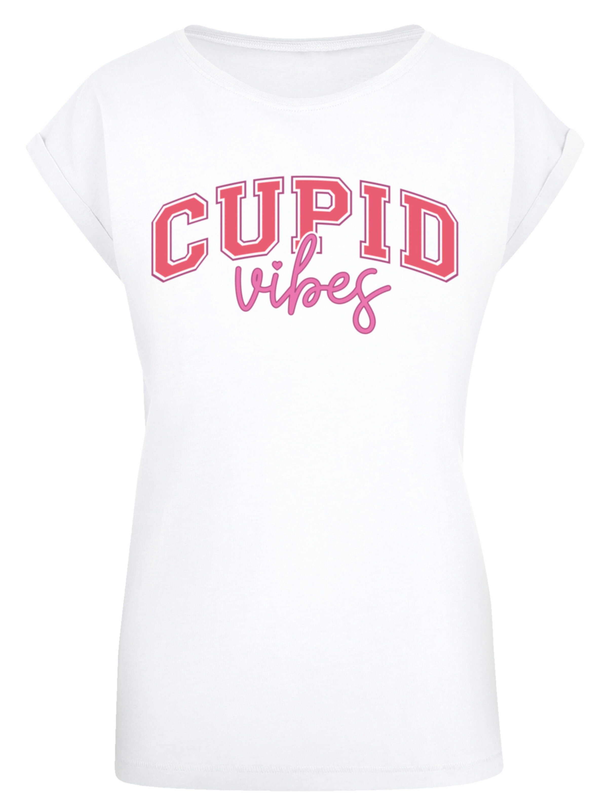 F4NT4STIC T-Shirt 'Cupid Vibes Valentinstag Amor' in Weiß: Vorderseite