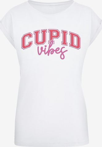 F4NT4STIC T-Shirt 'Cupid Vibes Valentinstag Amor' in Weiß: Vorderseite