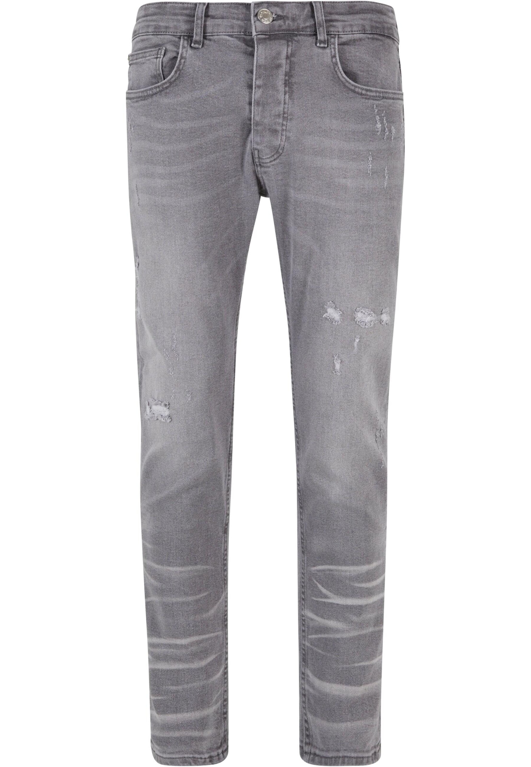 2Y Premium Tapered Jeans in Grey: front