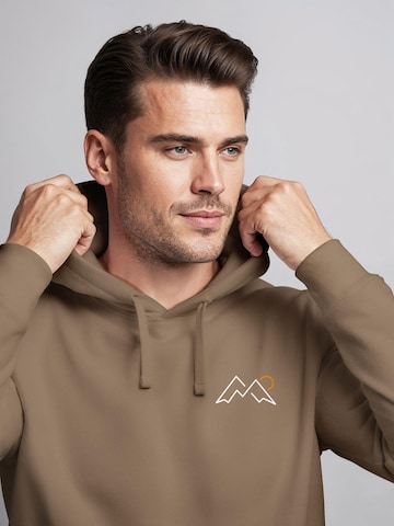 Neverless Sweatshirt 'Mountain Lineart' in Brown